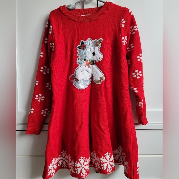 Kids Christmas Sweater Dress - Picture 1 of 6